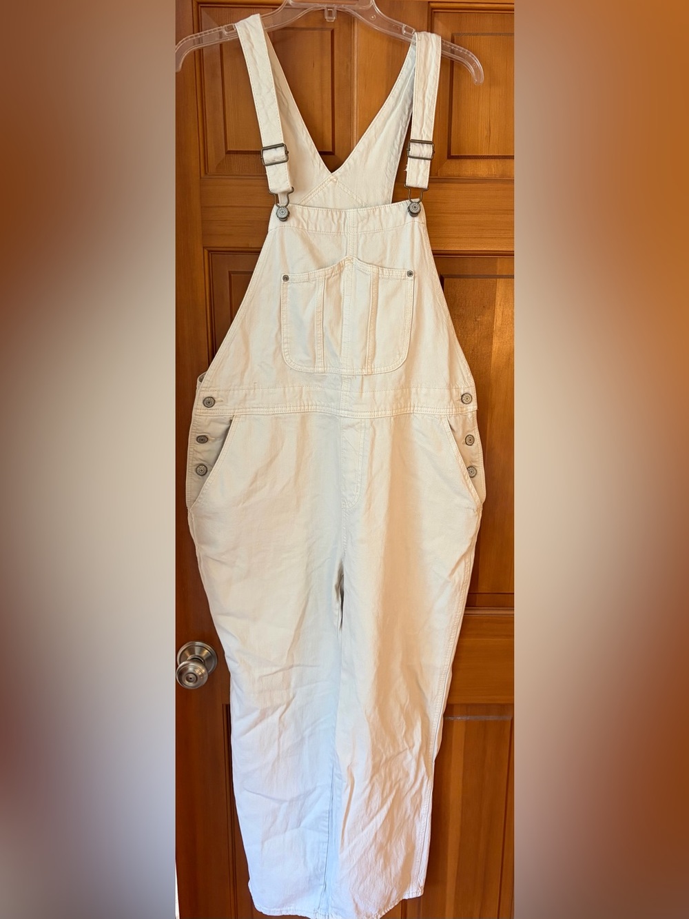 Old Navy Women’s Cream Cotton Overalls